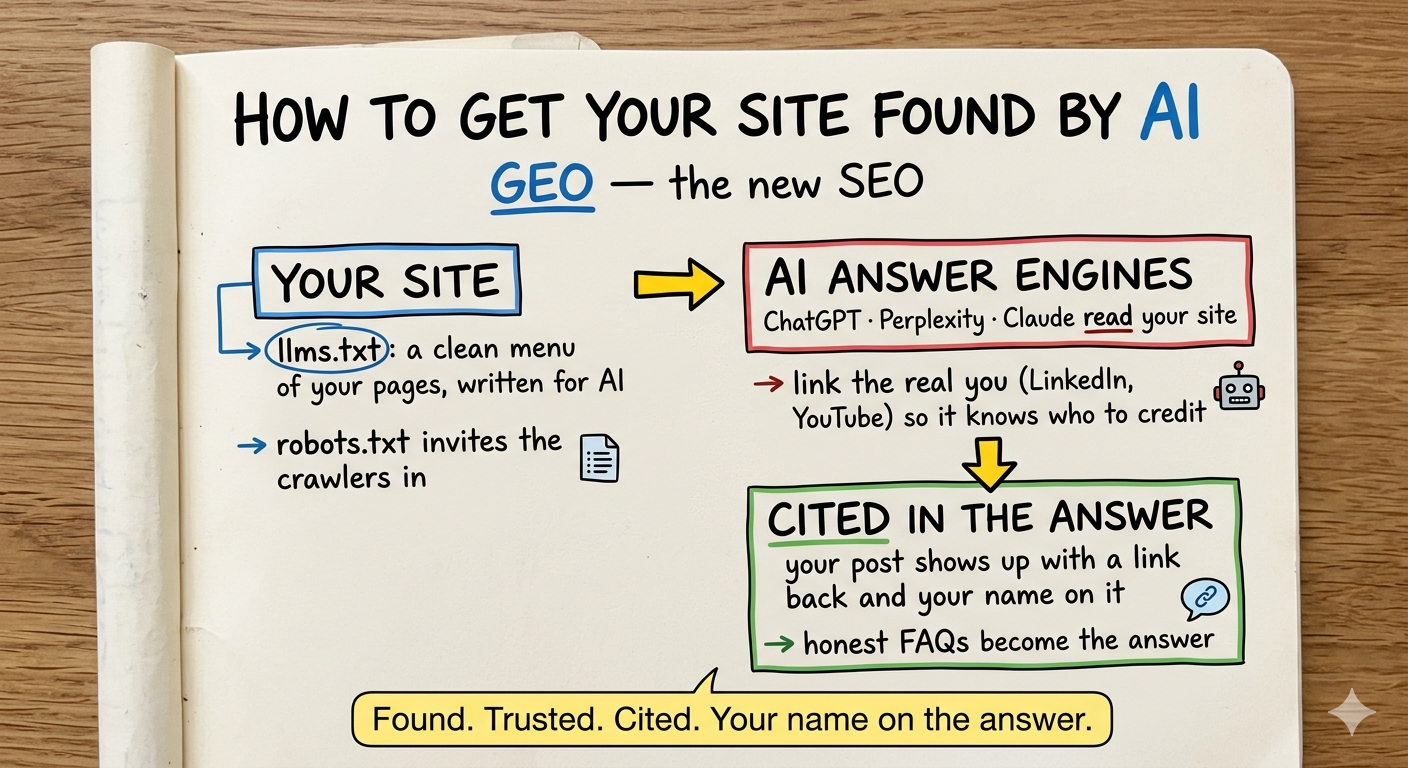 Featured image for "How to Get Your Site Found — and Cited — by AI"